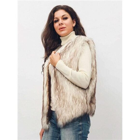 Faux Fur Vest For Women/ Outwear for Spring, Autumn, and Winter - Picture 3 of 5